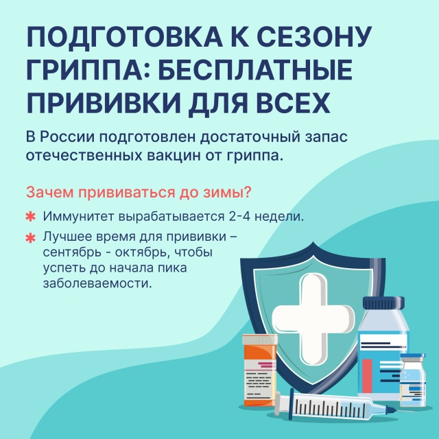 Прививочная кампания от гриппа стартует по всей стране с сентября